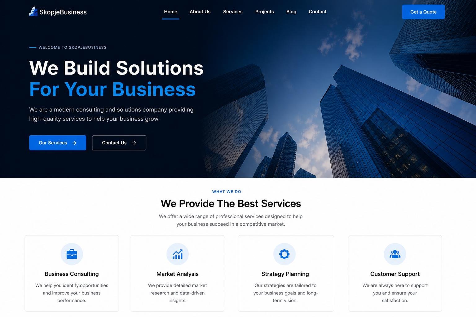 Consulting business website design