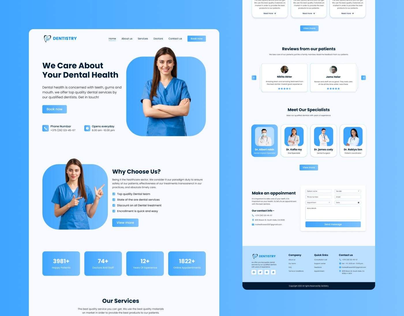 Dental clinic website design
